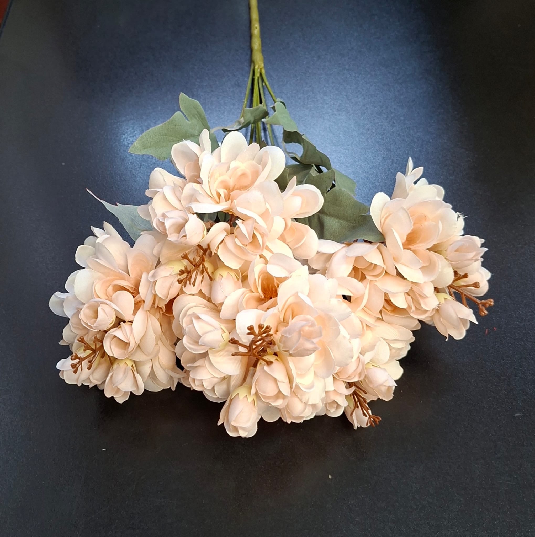 Flori artificiale de salcâm piersica – 50 cm, tije sârmă, material textil